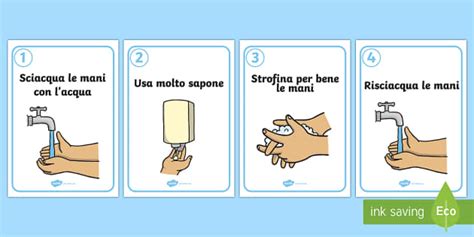 Immagine che rappresenta una sequenza di passi per lavarsi le mani