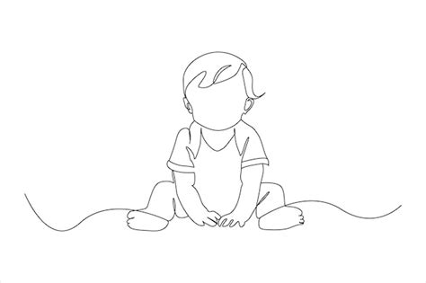 Disegno stilizzato di un bambino che gioca con blocchi, rappresentando le fasi iniziali dello sviluppo psichico