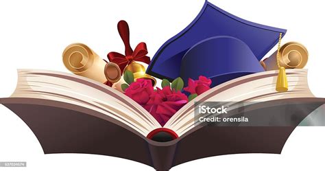 Simbolo di laurea con un libro aperto