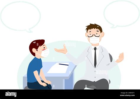 Illustrazione di un medico che ascolta attentamente un paziente