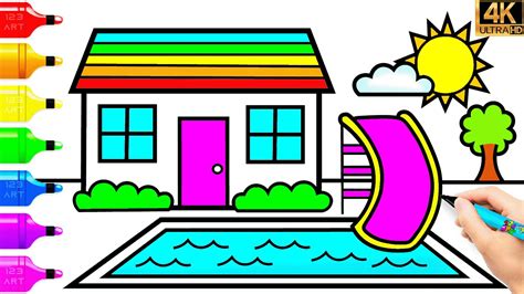 Disegno di una casa con elementi sensoriali