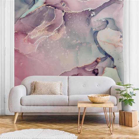 Murale con effetto acquerello in tonalità pastello