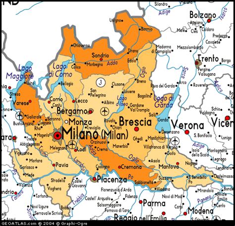 Mappa della Lombardia con evidenziate le sedi di Milano e Gorgonzola