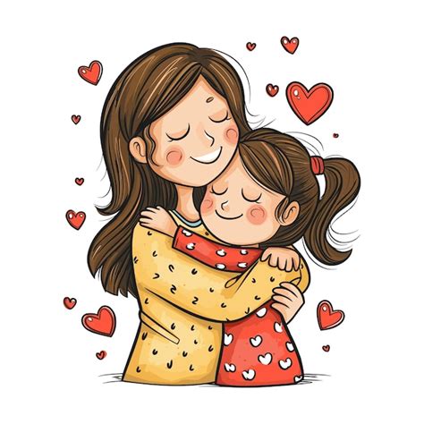 illustrazione di una madre e una figlia che si abbracciano