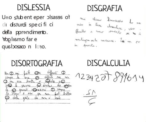 Illustrazione grafica che rappresenta la diversità dei DSA (dislessia, disgrafia, disortografia, discalculia)