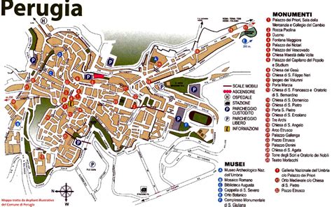 Mappa di Perugia con evidenziate le fermate di autobus vicino a Via dei Narcisi