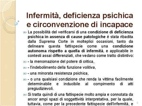 Diagramma che illustra la differenza tra infermità psichica e deficienza psichica