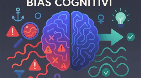Infografica che illustra le macrocategorie e sottocategorie dei bias cognitivi.