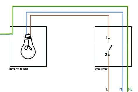 Schema di cablaggio di un interruttore bipolare