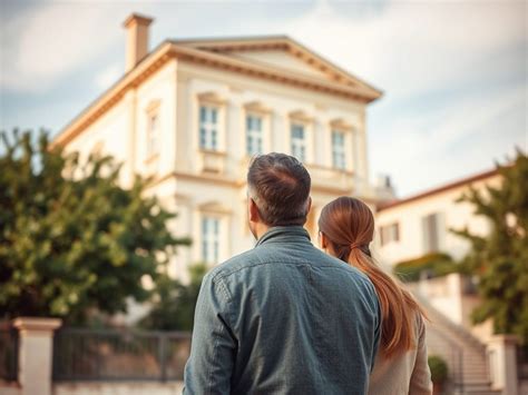 Coppia che guarda una casa