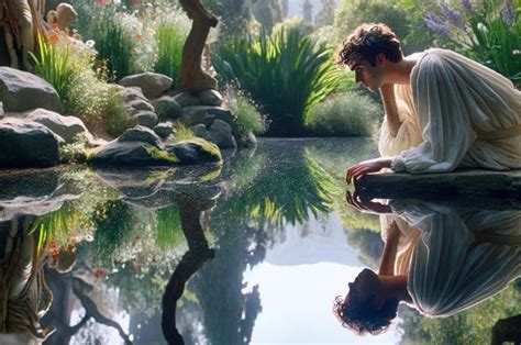 Narciso che contempla il suo riflesso in una fonte