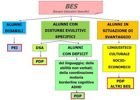 Mappa concettuale che illustra le categorie di BES