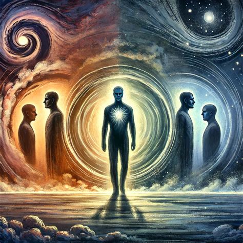 Illustrazione simbolica di un viaggio interiore con elementi onirici