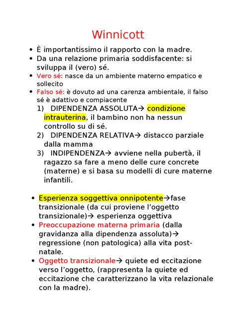 Diagramma che illustra i concetti di holding e rêverie di Winnicott