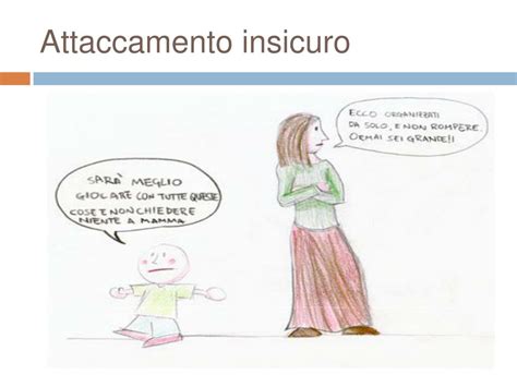 Grafico che illustra le diverse tipologie di attaccamento (sicuro, insicuro evitante, insicuro ambivalente, disorganizzato).
