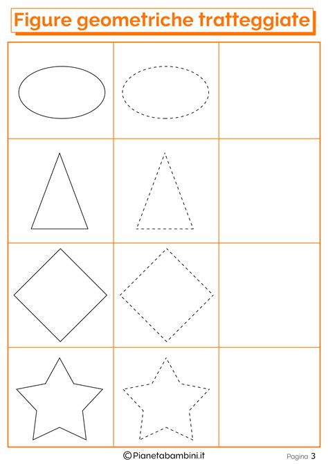 Schede di pregrafismo con forme geometriche