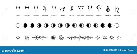 Diagramma delle fasi lunari con simboli archetipici