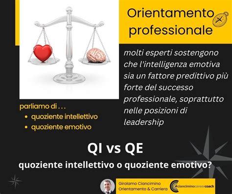 Infografica che confronta QI e QE (Quoziente Emotivo)