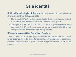 Illustrazione schematica della struttura del Sé secondo Rogers (Sé reale, Sé percepito, Sé ideale)