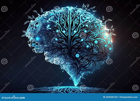 Rappresentazione grafica di un cervello umano con connessioni luminose