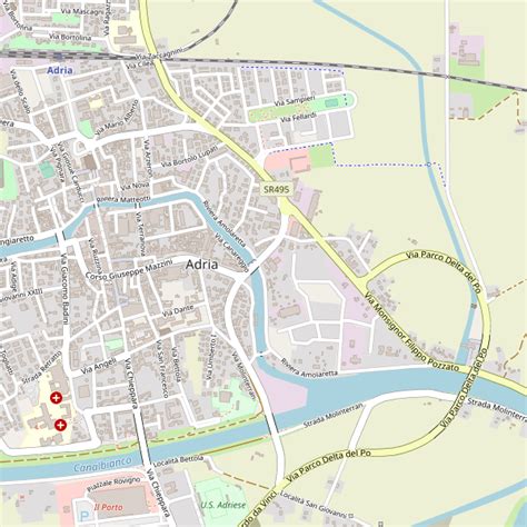 Mappa dell'area di Adria e Mestre