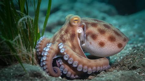 Un polpo che si mimetizza tra le rocce sottomarine