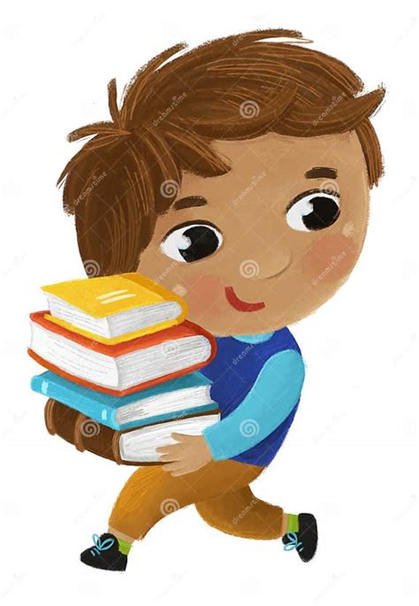 Illustrazione di un bambino che lotta con i libri