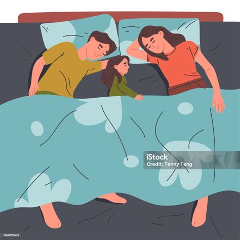 Illustrazione di una famiglia che dorme serenamente