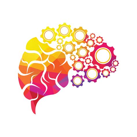 illustrazione cervello umano con ingranaggi