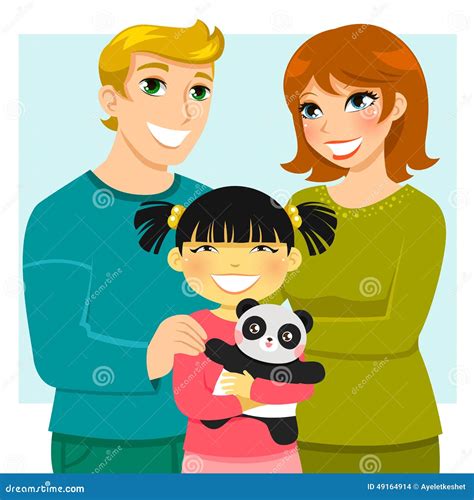 Illustrazione di una famiglia adottiva