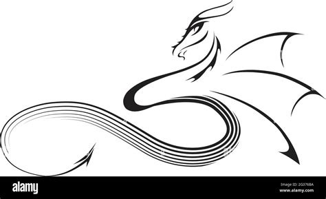 Illustrazione di un drago stilizzato con influenze orientali e occidentali