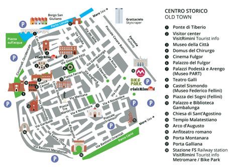 Mappa di Rimini con indicazione di alcuni studi di psicoterapia strategica